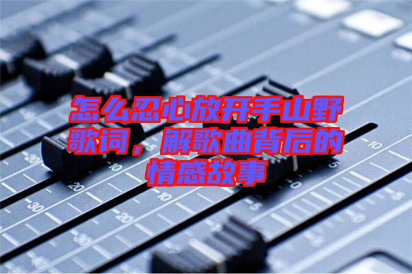 怎么忍心放開手山野歌詞，解歌曲背后的情感故事