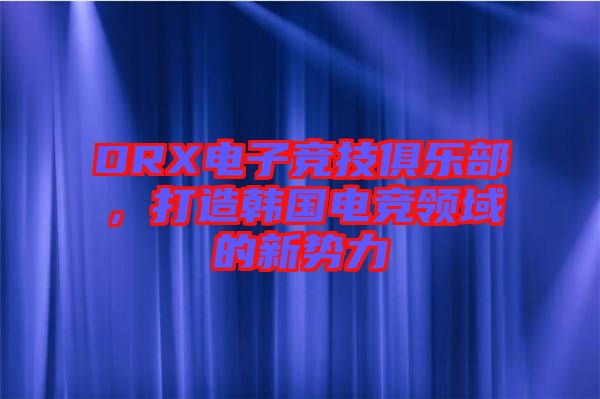 DRX電子競(jìng)技俱樂(lè)部，打造韓國(guó)電競(jìng)領(lǐng)域的新勢(shì)力