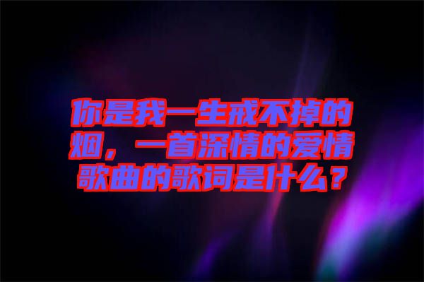 你是我一生戒不掉的煙，一首深情的愛情歌曲的歌詞是什么？