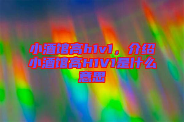 小酒館高h(yuǎn)1v1，介紹小酒館高H1V1是什么意思