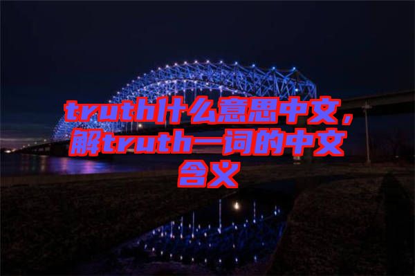 truth什么意思中文，解truth一詞的中文含義