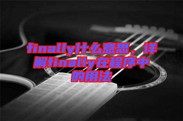 finally什么意思，詳解finally在程序中的用法