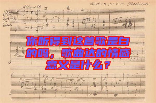 你聽得到這首歌是白的嗎，歌曲達的情感意義是什么？