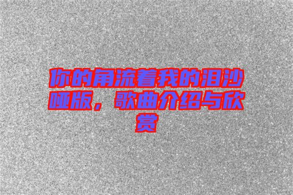 你的角流著我的淚沙啞版，歌曲介紹與欣賞