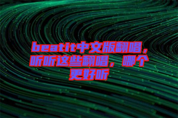 beatit中文版翻唱，聽聽這些翻唱，哪個更好聽