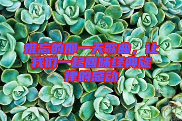 難忘的那一天歌曲，讓我們一起回味經(jīng)典旋律的感動(dòng)