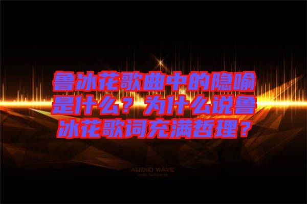 魯冰花歌曲中的隱喻是什么？為什么說魯冰花歌詞充滿哲理？