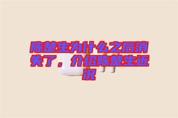 陳楚生為什么之后消失了，介紹陳楚生近況