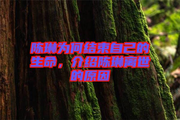 陳琳為何結(jié)束自己的生命，介紹陳琳離世的原因