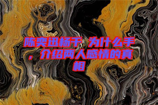 陳奕迅楊千嬅為什么手，介紹兩人感情的真相